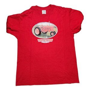 Farmall Tractor Tshirt Men's Sz L Red Tshirt Farming M&O Heavyweight